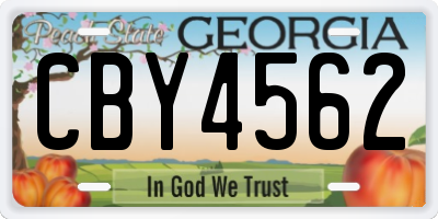 GA license plate CBY4562