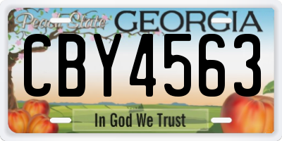 GA license plate CBY4563