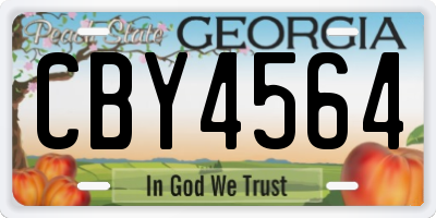 GA license plate CBY4564