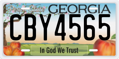 GA license plate CBY4565