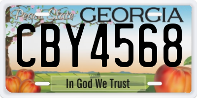 GA license plate CBY4568