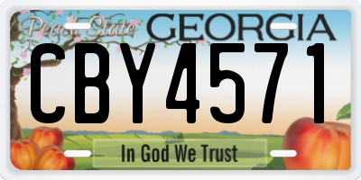 GA license plate CBY4571