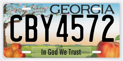 GA license plate CBY4572