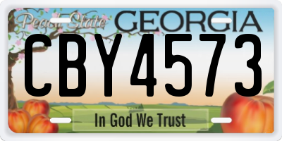 GA license plate CBY4573