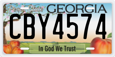 GA license plate CBY4574