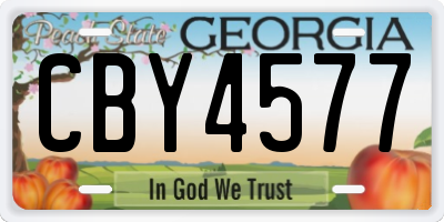 GA license plate CBY4577