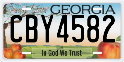 GA license plate CBY4582