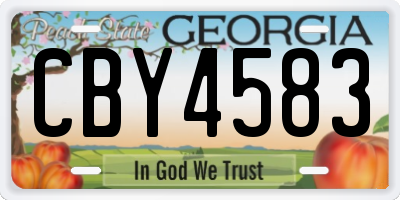 GA license plate CBY4583