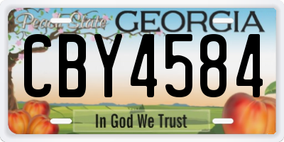 GA license plate CBY4584