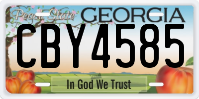 GA license plate CBY4585