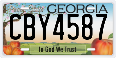 GA license plate CBY4587