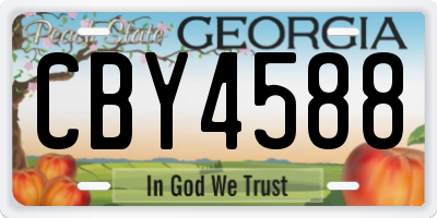 GA license plate CBY4588