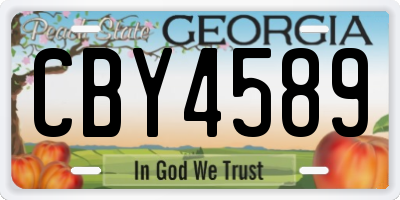 GA license plate CBY4589