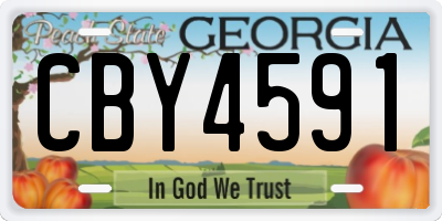 GA license plate CBY4591
