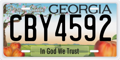 GA license plate CBY4592