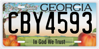 GA license plate CBY4593