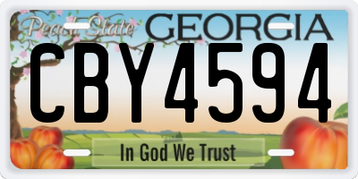 GA license plate CBY4594