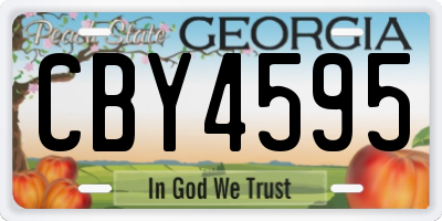 GA license plate CBY4595