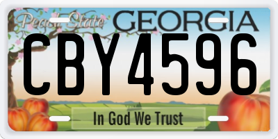 GA license plate CBY4596
