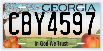 GA license plate CBY4597