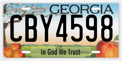 GA license plate CBY4598