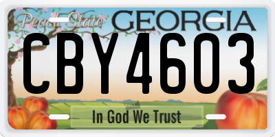 GA license plate CBY4603