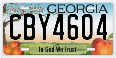 GA license plate CBY4604