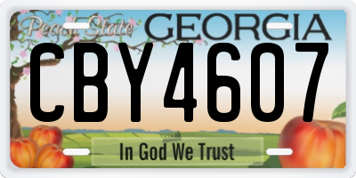 GA license plate CBY4607