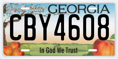 GA license plate CBY4608