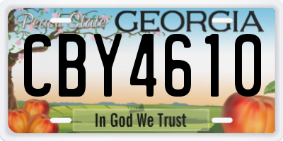 GA license plate CBY4610