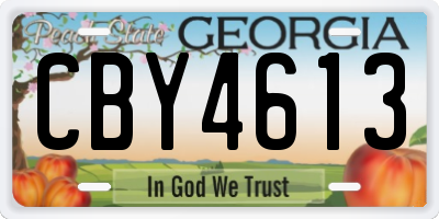 GA license plate CBY4613