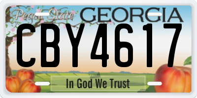 GA license plate CBY4617