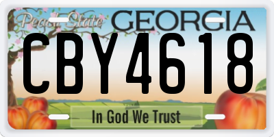 GA license plate CBY4618