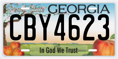 GA license plate CBY4623