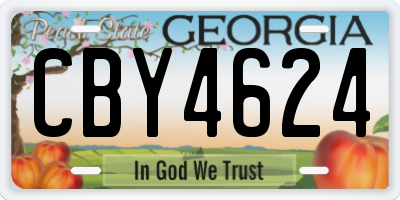 GA license plate CBY4624