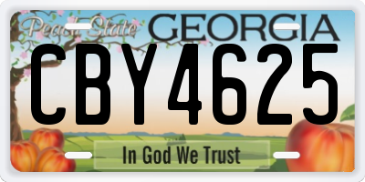 GA license plate CBY4625