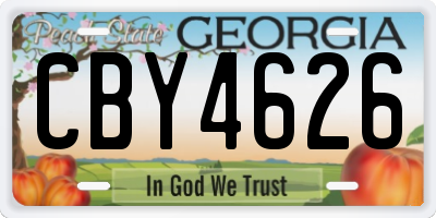 GA license plate CBY4626