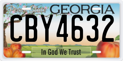 GA license plate CBY4632