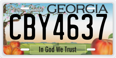 GA license plate CBY4637