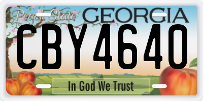 GA license plate CBY4640