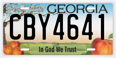 GA license plate CBY4641