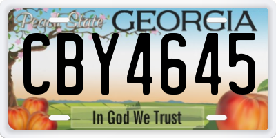 GA license plate CBY4645