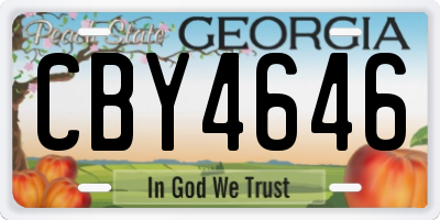GA license plate CBY4646