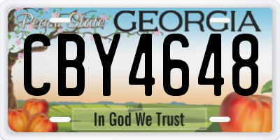 GA license plate CBY4648