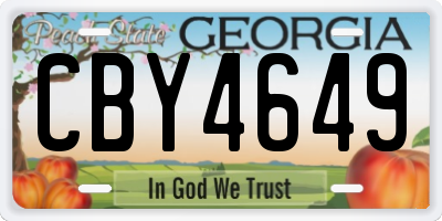 GA license plate CBY4649