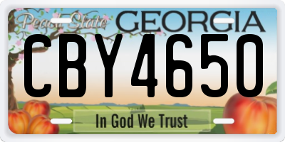 GA license plate CBY4650