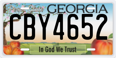 GA license plate CBY4652