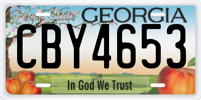 GA license plate CBY4653