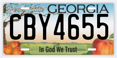 GA license plate CBY4655