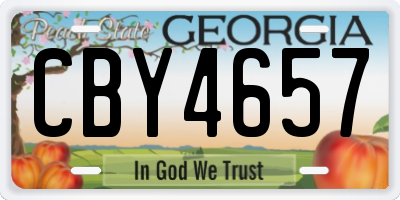 GA license plate CBY4657